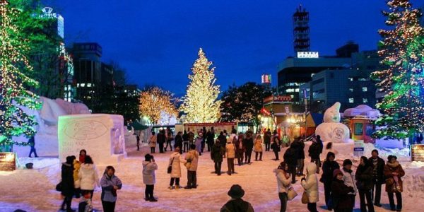 festival salju sapporo di hokkaido
