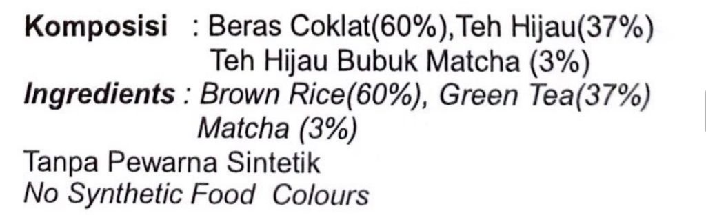 komposisi genmaicha tea bag